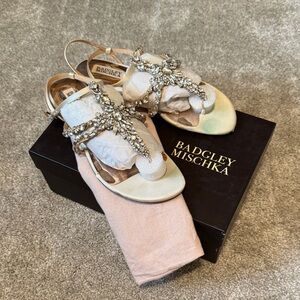 Badgley Mischka Crystal Embellished Sandals